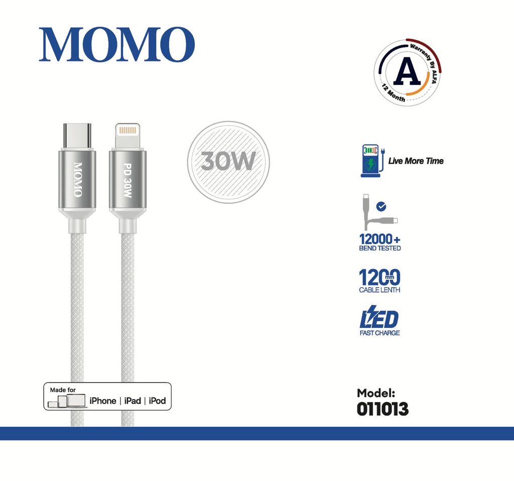 MoMo Cable 30 W C-iOS( Warranty12month ) Magnet model 011013