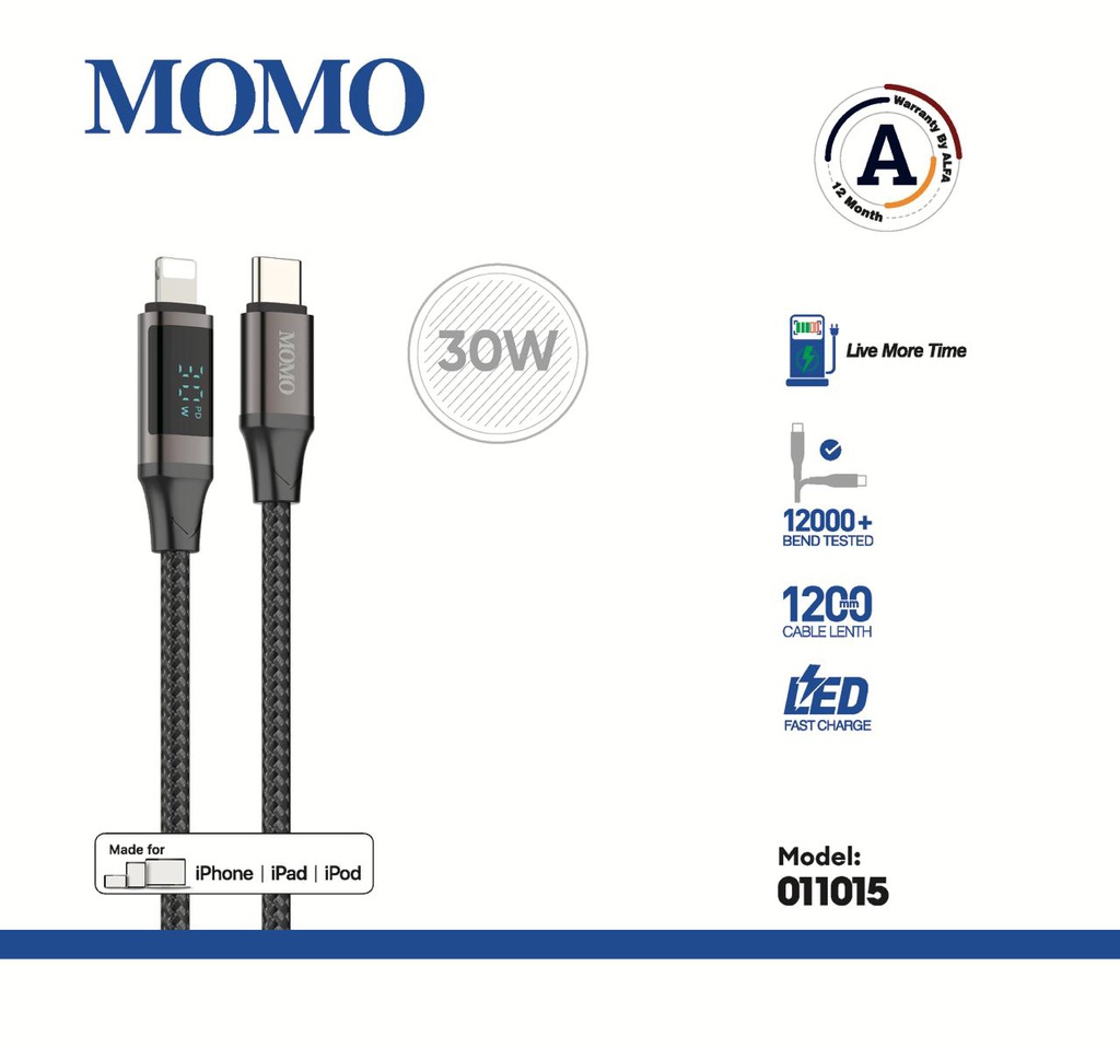 MoMo Cable 30 W C-iOS( Warranty12month )  model 011015