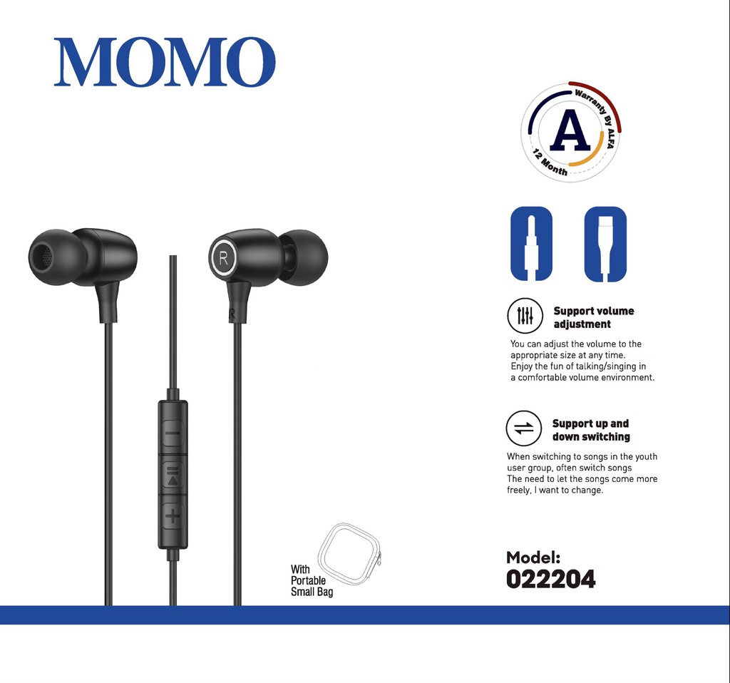  MOMO Handfree 022204 bag 3.5mm 