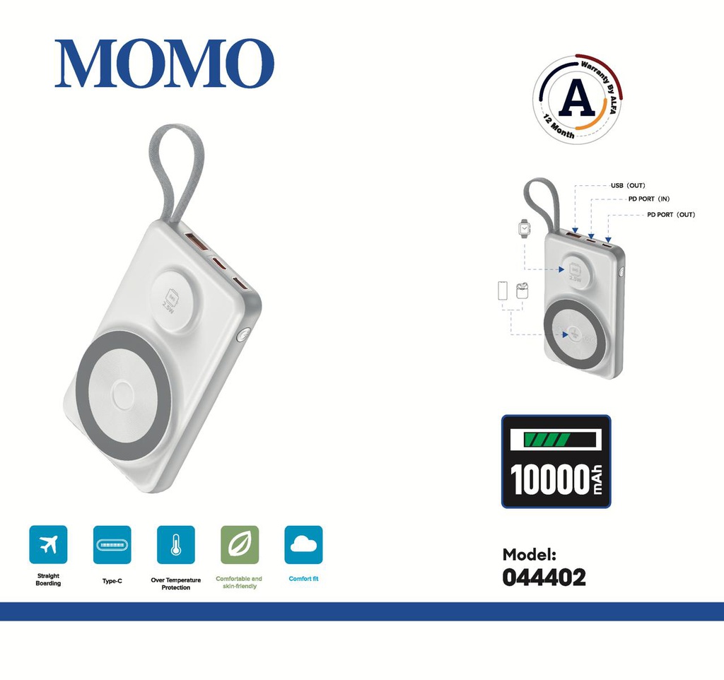 MOMO POWER BANK Wireless 3*1 044402